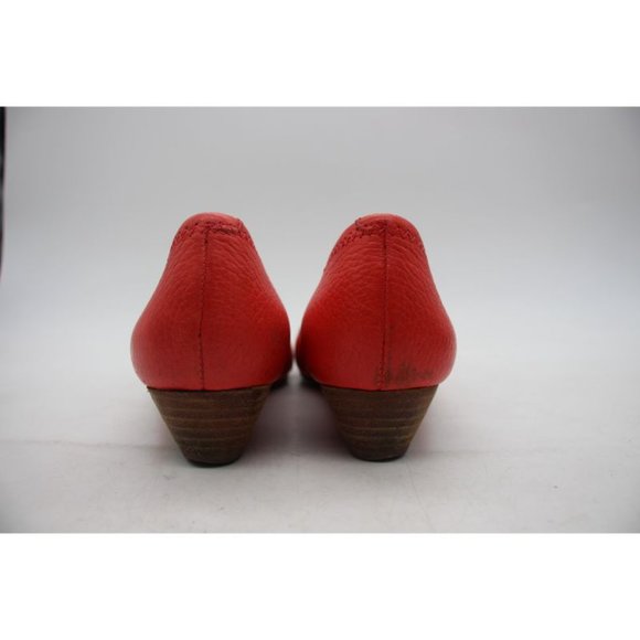 Tory Burch Emma Wedge Women's Size 6.5 Red Leather Peep Toe Shoes - Picture 9 of 11